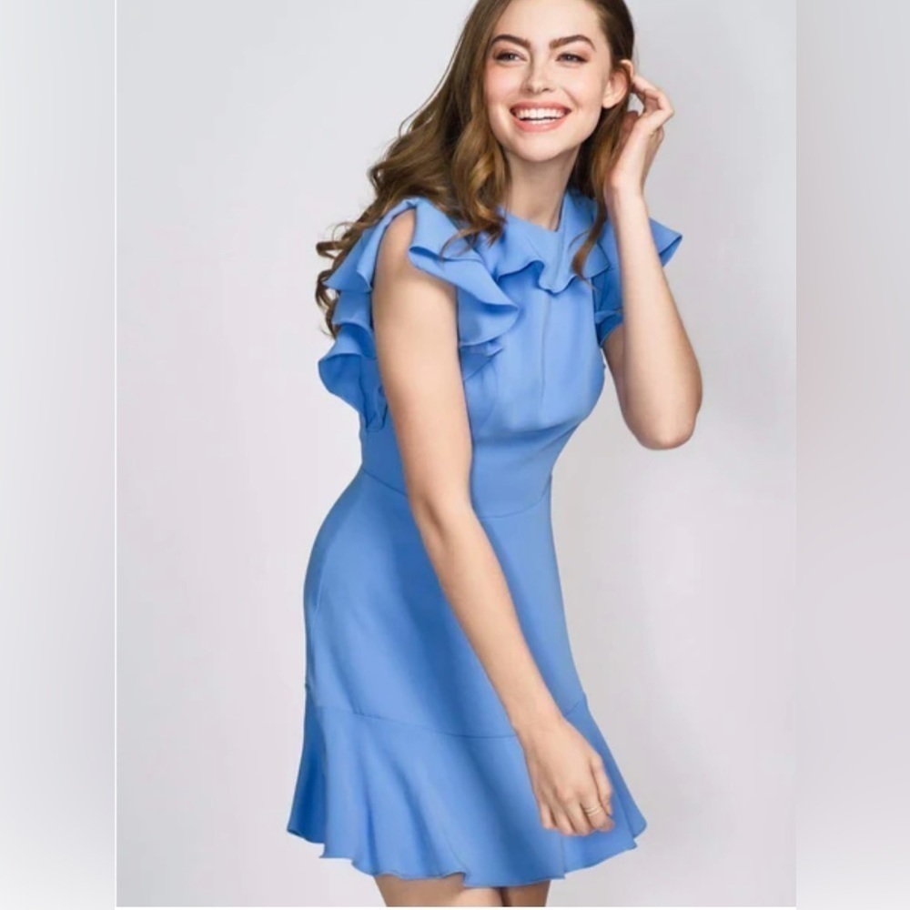 AMANDA UPRICHARD women’s size Small blue flouncy dress with ruffle elements